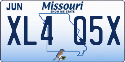 MO license plate XL4Q5X