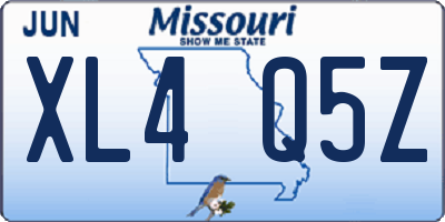 MO license plate XL4Q5Z