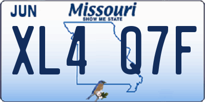 MO license plate XL4Q7F