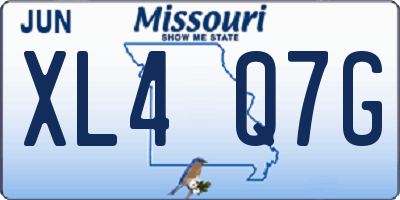 MO license plate XL4Q7G