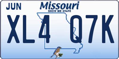 MO license plate XL4Q7K