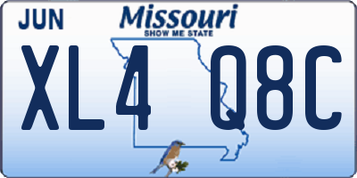 MO license plate XL4Q8C