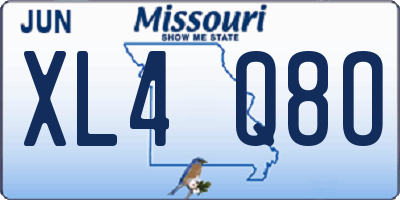 MO license plate XL4Q8O