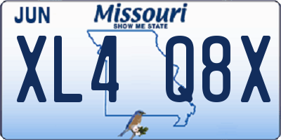 MO license plate XL4Q8X