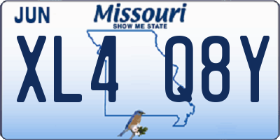 MO license plate XL4Q8Y