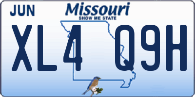 MO license plate XL4Q9H