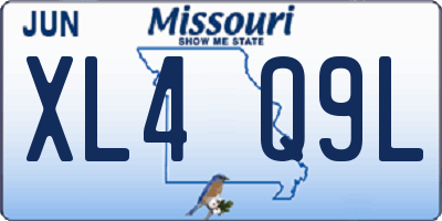MO license plate XL4Q9L