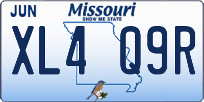MO license plate XL4Q9R