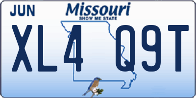 MO license plate XL4Q9T