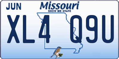 MO license plate XL4Q9U