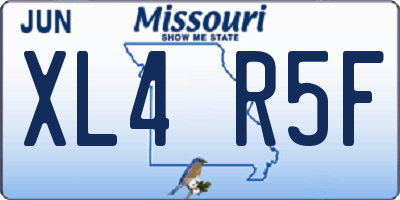 MO license plate XL4R5F