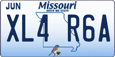 MO license plate XL4R6A