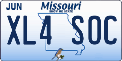 MO license plate XL4S0C