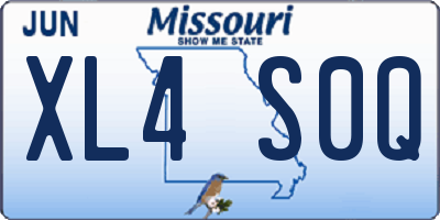 MO license plate XL4S0Q