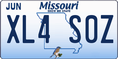 MO license plate XL4S0Z