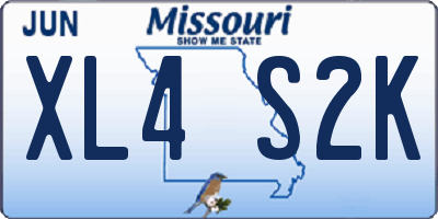 MO license plate XL4S2K