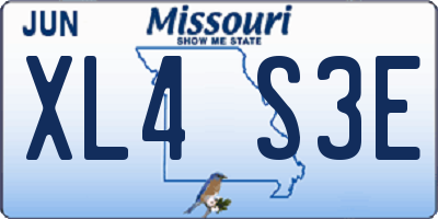 MO license plate XL4S3E