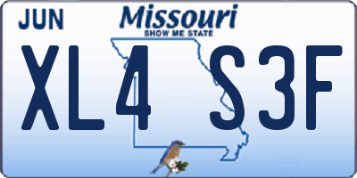 MO license plate XL4S3F