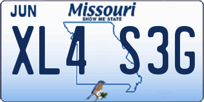 MO license plate XL4S3G