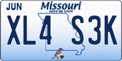 MO license plate XL4S3K