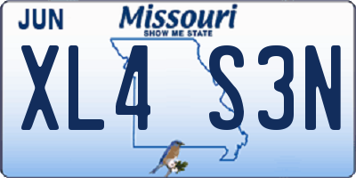 MO license plate XL4S3N