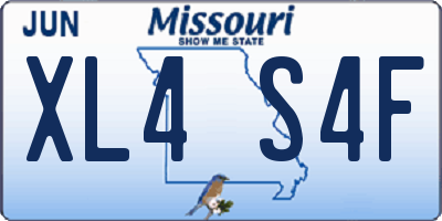 MO license plate XL4S4F