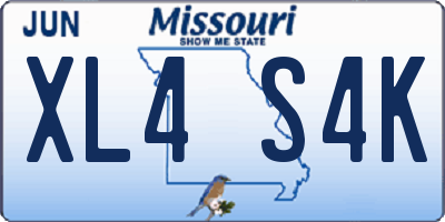 MO license plate XL4S4K