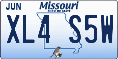 MO license plate XL4S5W