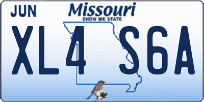 MO license plate XL4S6A