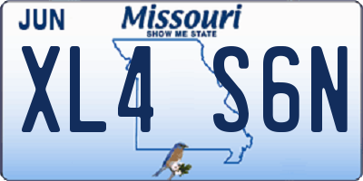 MO license plate XL4S6N