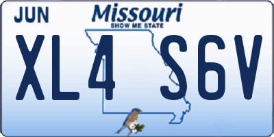 MO license plate XL4S6V