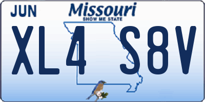 MO license plate XL4S8V