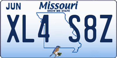MO license plate XL4S8Z