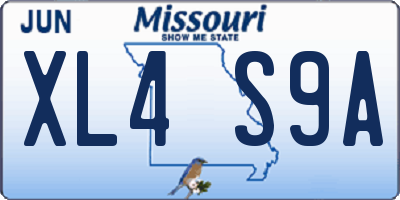 MO license plate XL4S9A