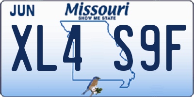MO license plate XL4S9F