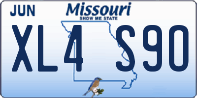 MO license plate XL4S9O