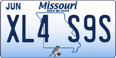 MO license plate XL4S9S