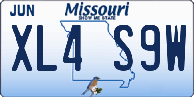 MO license plate XL4S9W