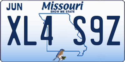 MO license plate XL4S9Z