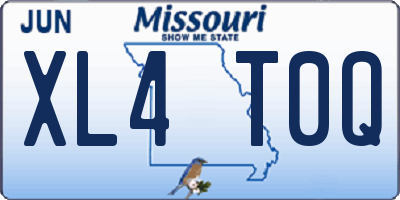 MO license plate XL4T0Q