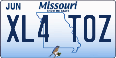 MO license plate XL4T0Z