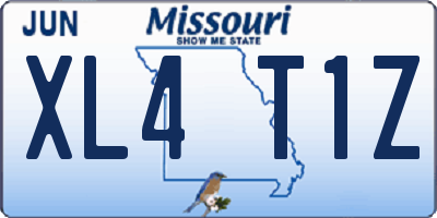 MO license plate XL4T1Z