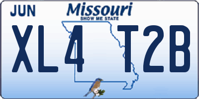 MO license plate XL4T2B