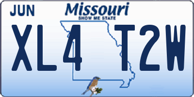 MO license plate XL4T2W