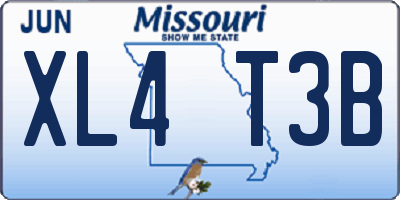 MO license plate XL4T3B