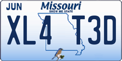 MO license plate XL4T3D