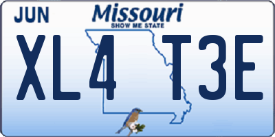 MO license plate XL4T3E
