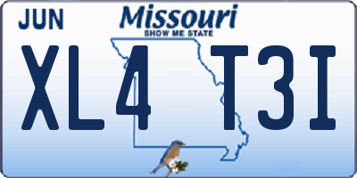 MO license plate XL4T3I