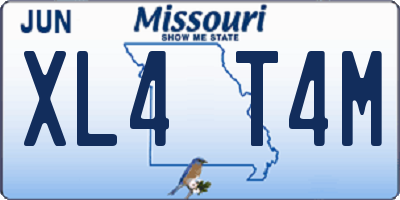 MO license plate XL4T4M