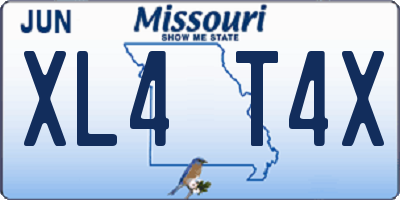 MO license plate XL4T4X